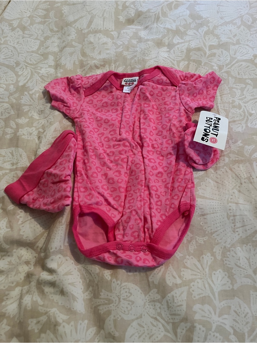 Pink Leopard-Print Baby Bodysuit